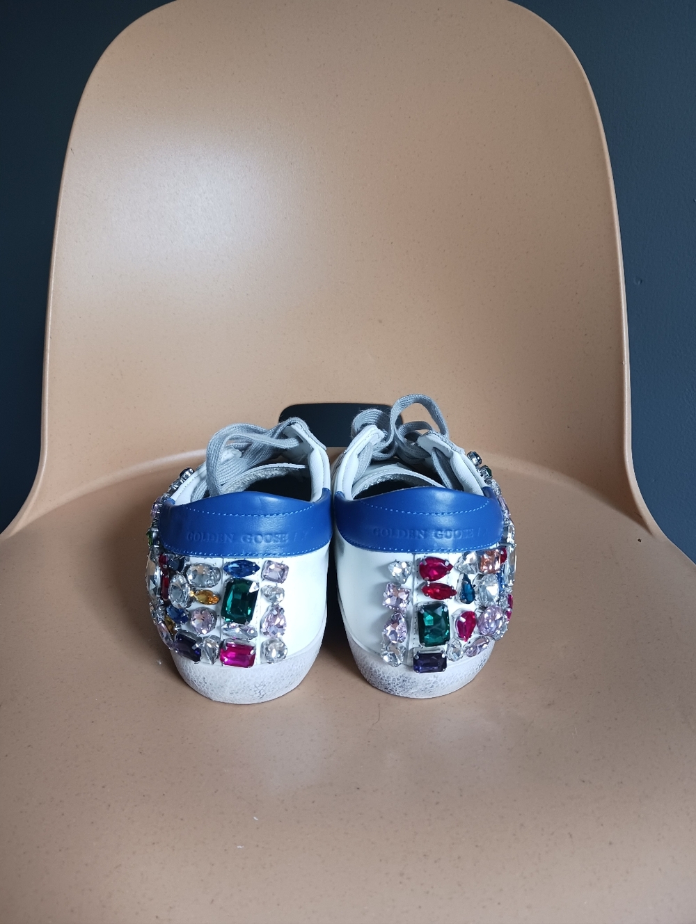 Golden Goose Super Star Rhinestone Embellished Sneakers Size 40 - Picture 3 of 16